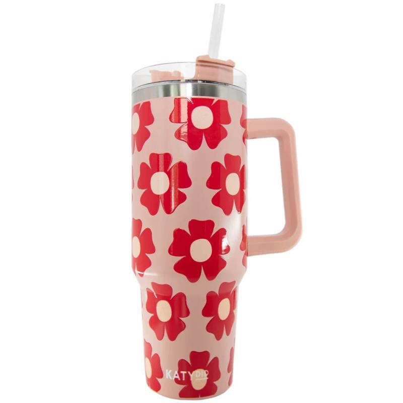 Tumbler with Handle - Flower Power,KDC-TUMB-08-PCH