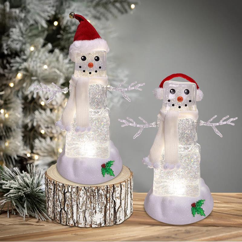 10" Festive Ice Cube Glitter Snowman-assorted,74710-C