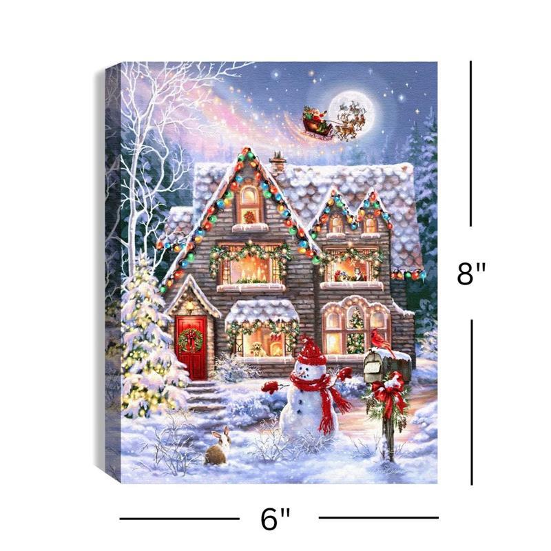 Christmas House -  Mini Lighted Easel Back,A2449