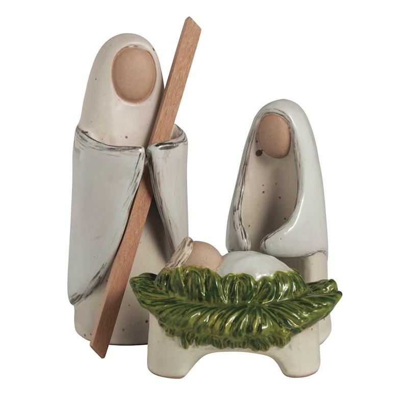 Farm Christmas Ceramic Nativity Set,Mud Pie,40030559