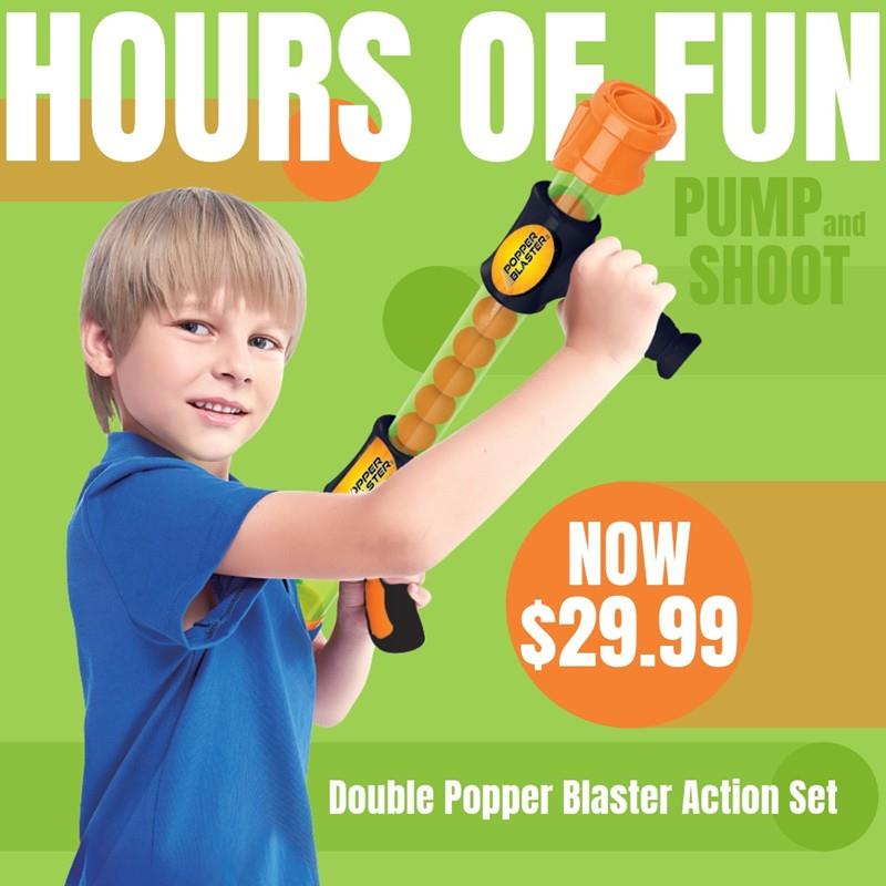 Popper Blasters Set of 2 Guns w/60 balls,TOY99002
