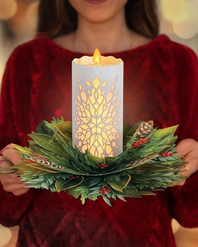 Glowing Holiday Candle,7252