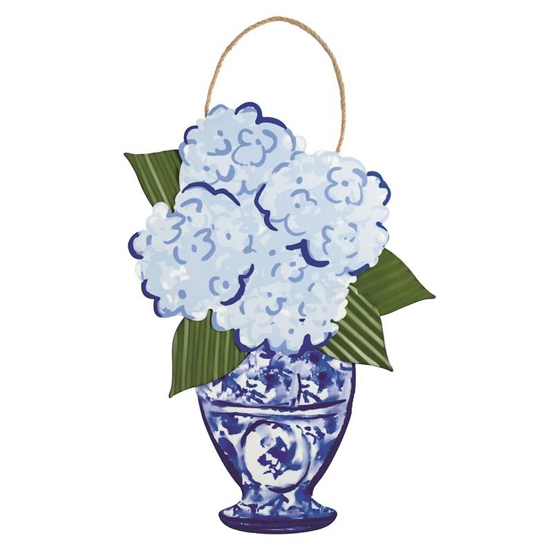 Hydrangea Tin Door Hanger,Mud Pie,40060145